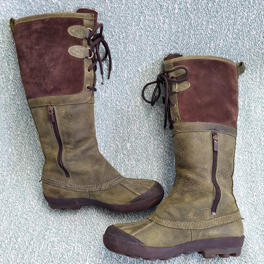 Ugg Becloud Waterproof Genuine Shearling Lined Tall Lace Up Boot Size 7 - Picture 2 of 13